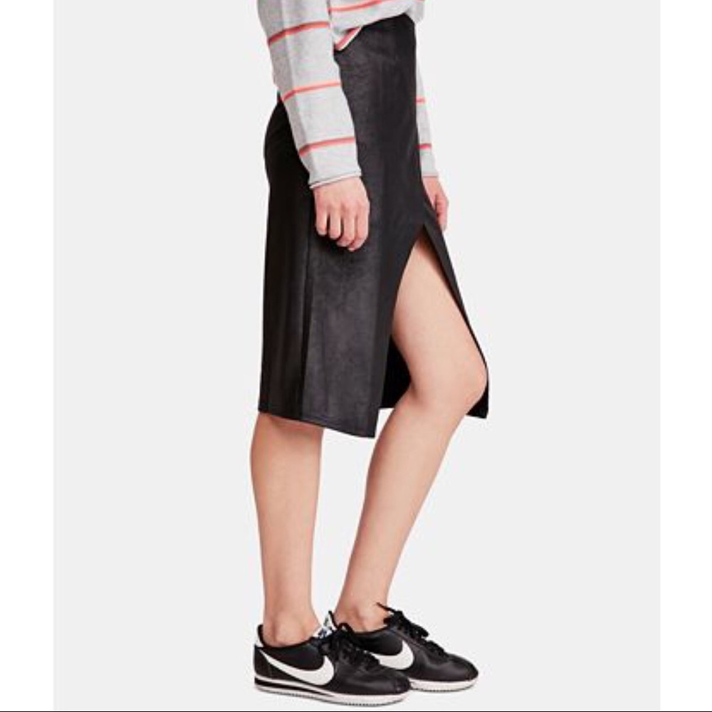 Free People Faux-Leather Pencil Skirt.